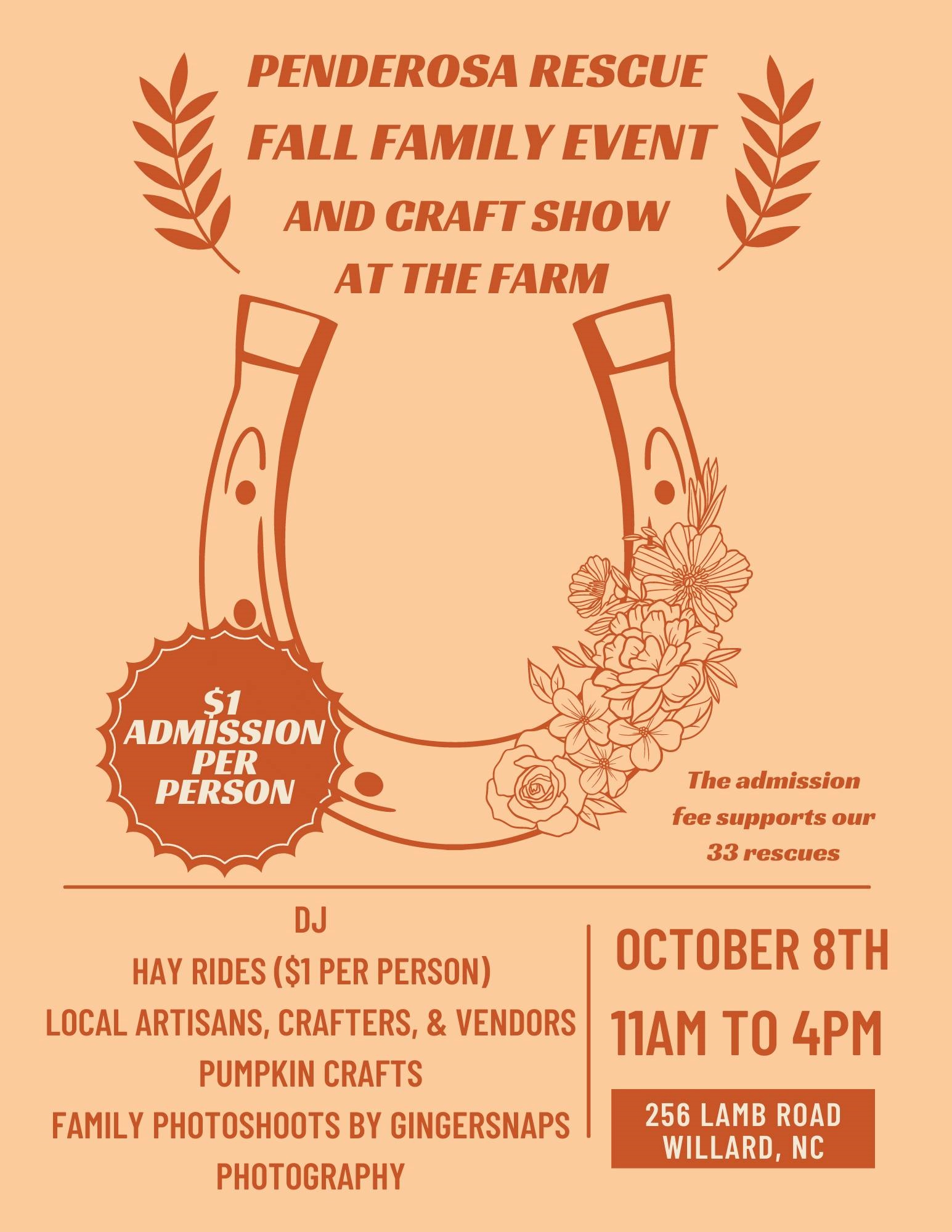 Fall Family Event and Craft Show At the Farm at Penderosa Rescue & Sanctuary