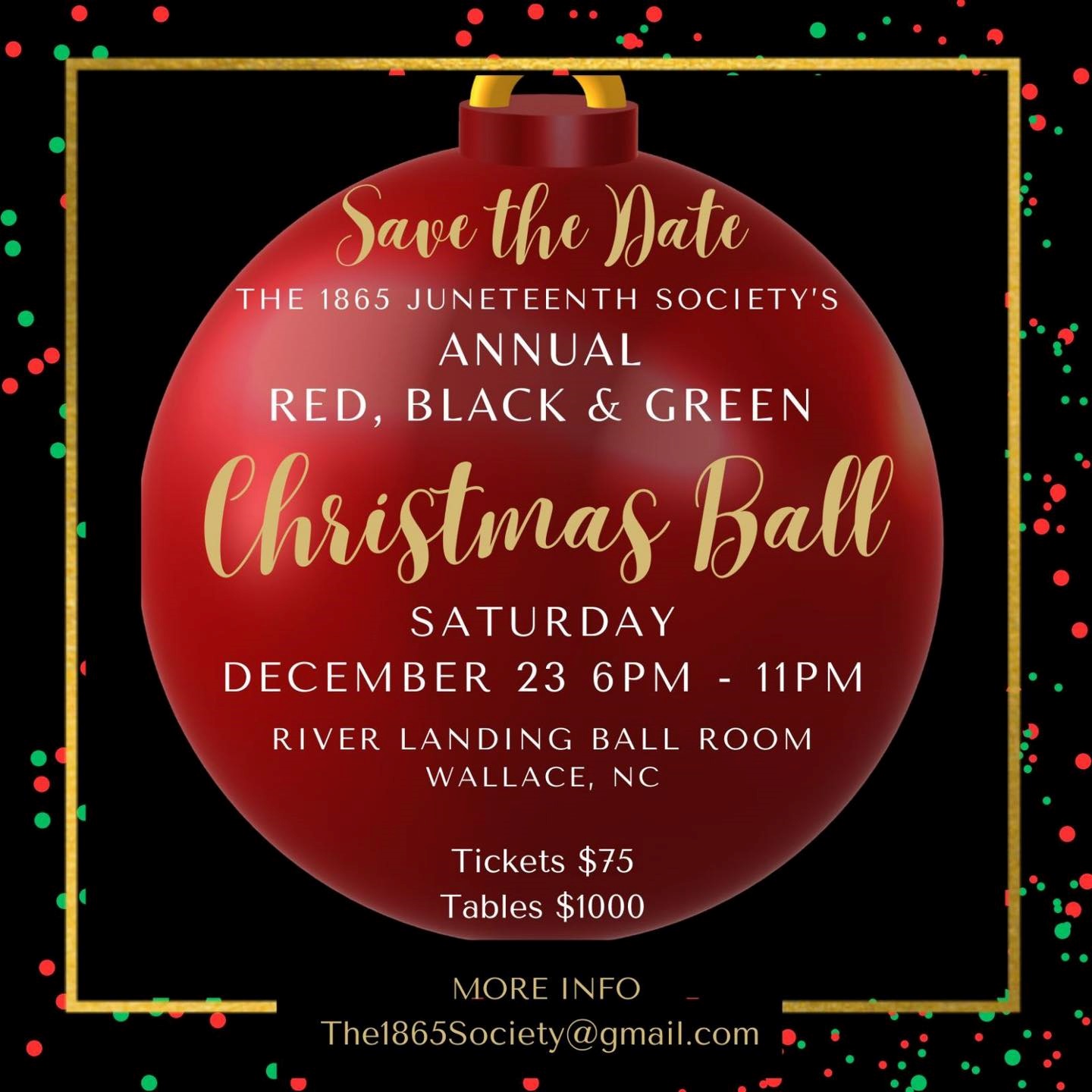 Annual Red, Black, and Green Christmas Ball